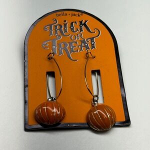 Bella‎ Jack Halloween Pumpkin Hoop Earrings Trick or Treat Jewelry